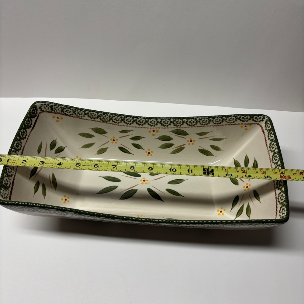Temptations by Tara Old World Green and Ceramic Serving Bowl - Picture 5 of 6